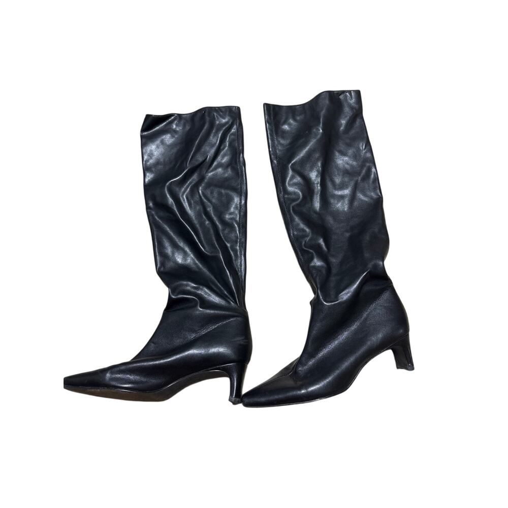 Banana Republic Black Knee High Kitten Heel Boots 8.5